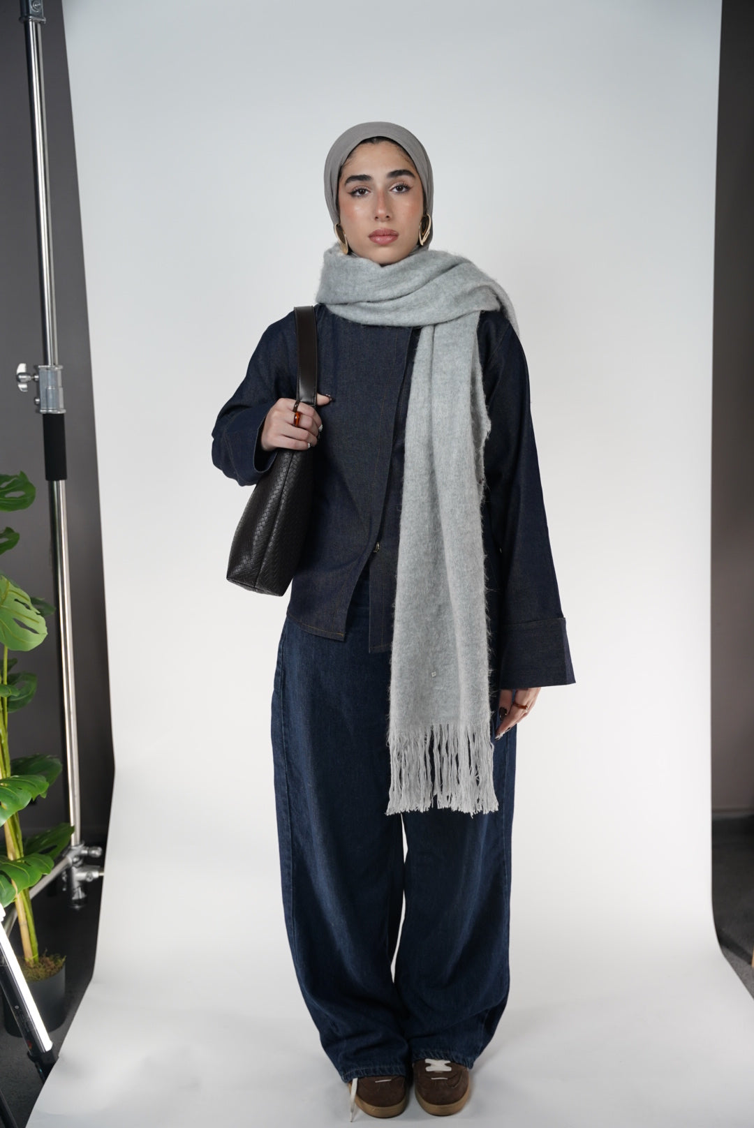 Asemetrical denim top