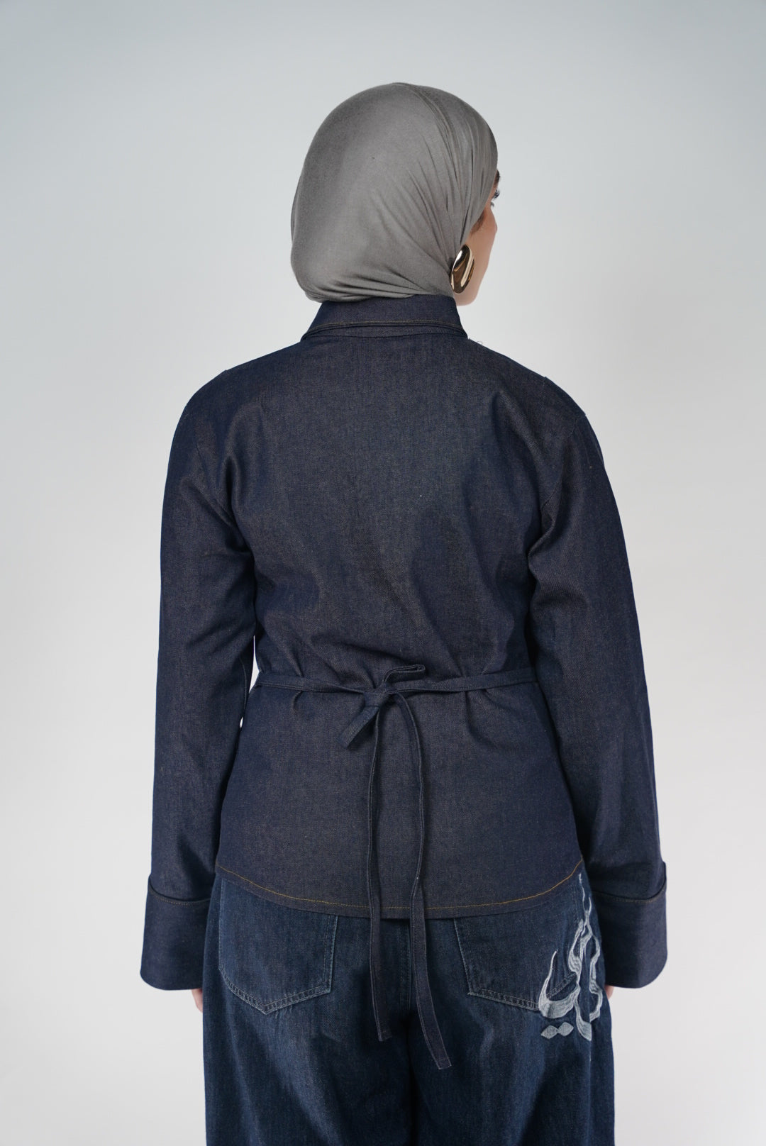 Asemetrical denim  top