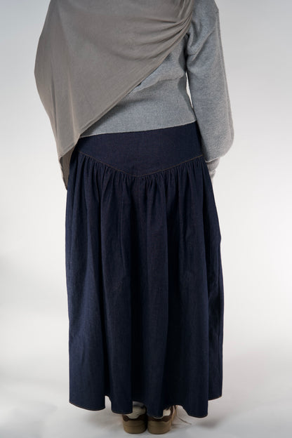 denim maxi skirt
